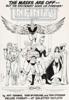 Todd McFarlane And Tony Dezuniga | Infinity Inc. House Ad Original Art (DC, 1986). | Heritage