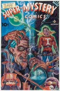 Rudy Palais Super-Mystery Comics V4#3 Cover Re-Creation Illustration Original Art (c. 1990s).