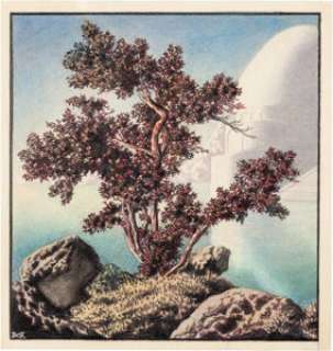 Hannes Bok "Kublai Khan‘s Pleasure Dome" Illustration Original Art (undated).