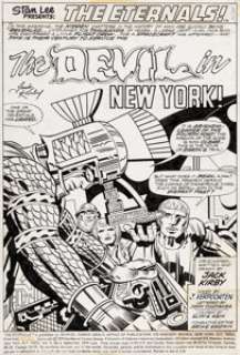 Jack Kirby and John Verpoorten The Eternals #3 Splash Page 1 Original Art (Marvel, 1976).