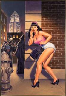 Greg Hildebrandt Bettie Page #1 Variant Cover Painting Original Art (Dynamite Entertainment, 2017).