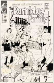 Don Sherwood Partridge Family #10 Cover Original Art (Charlton, 1972).