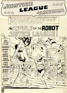Mike Sekowsky and Bernard Sachs Justice League of America #13 Story Page 1 Original Art (DC, 1962).