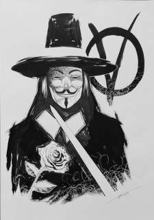 Marcelo | V for Vendetta - V for Vendetta - Page volante - Exemplaire unique (2013) | Catawiki