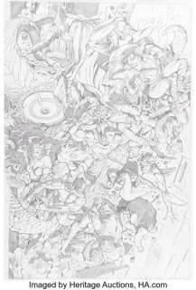 Dale Eaglesham Justice League 3001 #3 Variant Cover Original Art (DC, 2015).