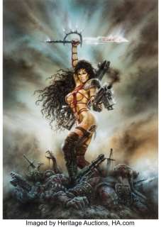 Luis Royo Heavy Metal 2000: F.A.K.K. 2 Julie Strain Painting Original Art (Heavy Metal, 2000).