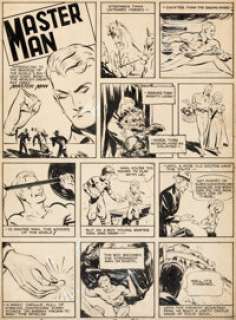Newt Alfred Master Comics #1 Master Man Origin Story Page 1 Original Art (Fawcett, 1940).