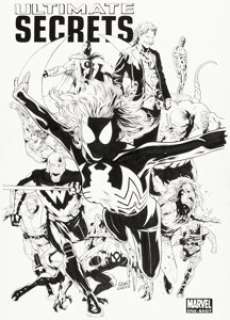 Greg Land and Jay Leisten Ultimate Secrets #1 Cover Original Art (Marvel, 2008).