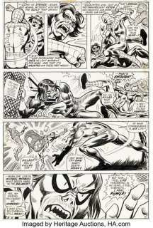 Ross Andru and Frank Giacoia Marvel Team-Up #3 Spider-Man, Human Torch, and Morbius Story Page 17 Original Art (Marvel, 1972).