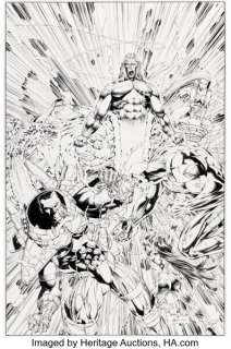 Scott Clark and Trevor Scott Stormwatch #9 Cover Original Art (Image, 1994).