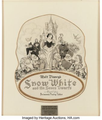 Gustaf Tenggren Snow White and the Seven Dwarfs Movie Poster Illustration Original Art (Walt Disney, 1937).