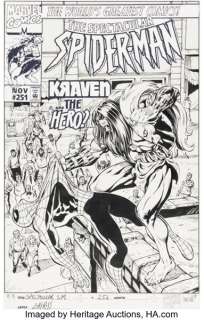 Luke Ross The Spectacular Spider-Man #251 Kraven II Cover Original Art (Marvel, 1997).