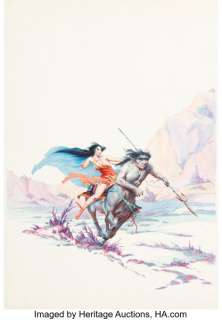 Roy G. Krenkel The Moon Maid Paperback Cover Painting Original Art (Ace Books, 1962). (Total: 2 Items) | Heritage