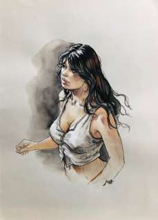 Andrea Jula | Andrea Jula - Druuna / illustrazione a tecnica mista - Page volante - Exemplaire unique | Catawiki