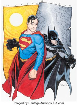 Travis Charest - "World‘s Finest" Superman and Batman Illustration Original Art (2006).