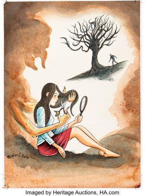 Richard Sala Delphine #3 Back Cover Original Art (Fantagraphics, 2008).