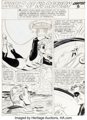 Mike Sekowsky and Bernard Sachs Justice League of America #1 Green Lantern and Aquaman Story Page 14 Original Art (DC, 1960). | Heritage