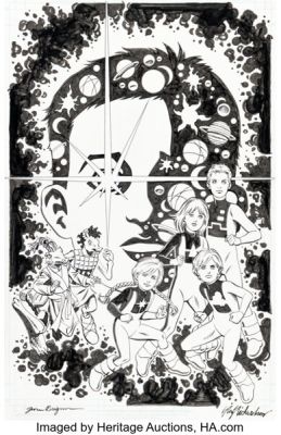 June Brigman and Roy Richardson Power Pack: Into the Storm #5 Cover Original Art (Marvel, 2024).