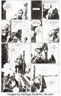 Mike Mignola Hellboy Volume 2: Wake the Devil Trade Paperback Epilogue Story Page 3 Original Art (Dark Horse, 1997). | Heritage