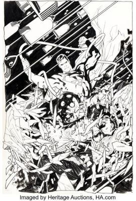 Ryan Sook Superman: Last Stand of New Krypton #3 Cover Original Art (DC, 2010).