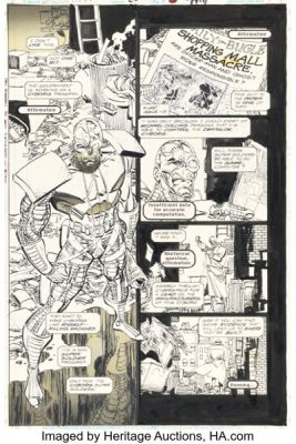 Erik Larsen Spider-Man #20 Deathlok Story Page 3 Original Art (Marvel, 1992).