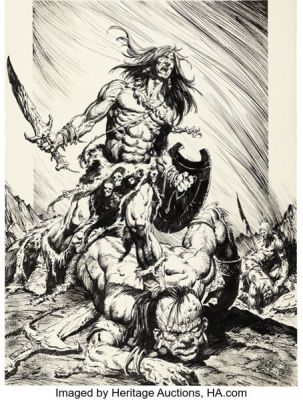Jaime Brocal Remohi Kronan the Barbarian Illustration Original Art (1987). | Heritage