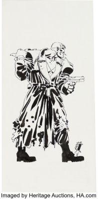 Frank Miller Wizard Magazine #31 Marv from Sin City Partial Cover Original Art (Wizard Entertainment, 1994). | Heritage