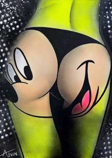 Alvin Silvrants | Sexy Mickey Mouse Bodypaint - Original drawing in colour by Alvin Silvrants | Catawiki