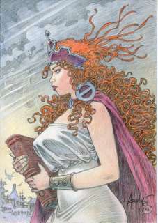 Aouamri, Mohamed | Aouamri, Mohamed - Dessin original couleur - La Quête de l’Oiseau du temps - Mara et le Grimoire - (2023) | Catawiki