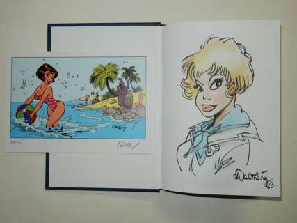 Walthéry, François | Walthéry - Natasja - Reclamemeisje - Luxe met originele tekening + prentje - 80/150 - Gesigneerd - Cartonné - EO - (2022) | Catawiki