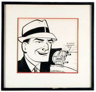 DICK TRACY LARGE FRAMED PRESENTATION ORIGINAL ART WITH 2-WAY WRIST TV. | Hake’s