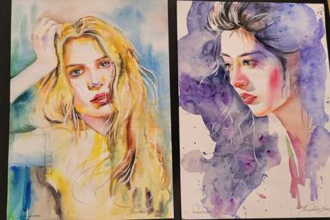 Veronika Kruchkovskaya - 2x original artworks "Mélancolie" - (2022) | Catawiki