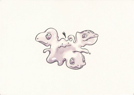 Ken Sugimori hand-drawn color illustration "Pocket Monster" Metamon card included | Mandarake (Big Web)