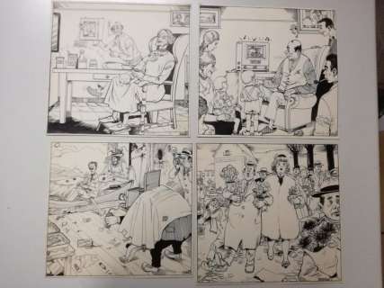 Buth - 4 Original drawing - De Malcontenten - Dieet van een lang leven / Televisie / Bij de fotograaf / Allerheiligen | Catawiki