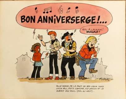 Tibet - 1 Original colour drawing - Chick Bill - 30 ans de Serge Koolenn - 1977 | Catawiki