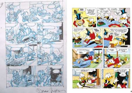Daan Jippes (artwork), Carl Barks, John Lustig (script) - 1 Original preliminary page - Uncle Scrooge - D 2010-073 - The Duck Who Came to Dinner - page 9 - 2010 | Catawiki