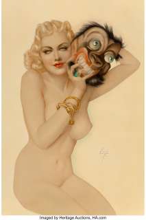 Alberto Vargas (Peruvian/American, 1896-1982). Beauty and the Beast, 1925. Watercolor on board. 27-1/4 x 18-3/4 inches (...
