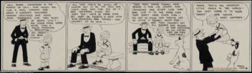 Harold Gray - Little Orphan Annie Oldest Known Daily Strip Original Art (Chicago Tribune, 1925). Older Little -