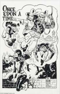 Steve Buccellato - Kitty Pride Pin Up Original Art (2004).  Kitty imagines herself (and a few friends) in the -