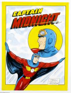 Shelly Moldoff - Captain Midnight Illustration Original Art (undated). Captain Midnight takes to the skies in -