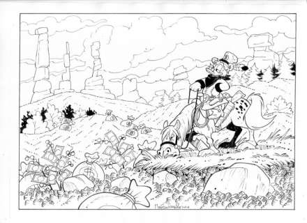 Maurizio Amendola - 1 Original drawing - Topolino - Paperone nel West di dollari | Catawiki