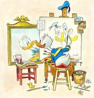 Tony Fernandez - Donald Duck Inspired By Norman Rockwell’s "Study for Triple Self Portrait" (1960) - Original | Catawiki