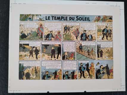 Hergé - 5 Épreuve originale d’impression originale - Tintin - Le Temple du Soleil - 1988 | Catawiki