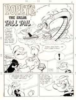 George Wildman - Popeye #101, Complete Story Original Art, Group of 5 (Charlton, 1970). This lot consists of -