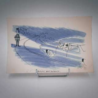 Jacques Elbert dit "Helly" (XXème) "Voiture pour médecin" Encre et… | misc / divers
