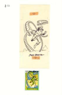 John Romita Sr. - Doctor Octopus‘ Arms Marvel Trading Card Art - 1991 Triple Signed