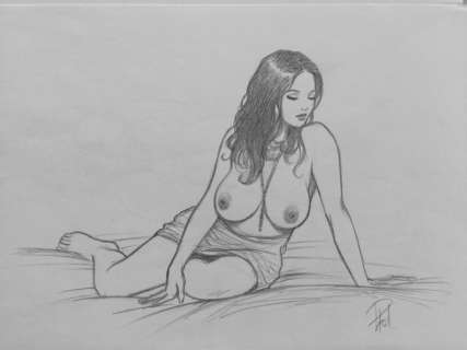 Paturaud, Laurent | Original drawing  - Pin up | Catawiki