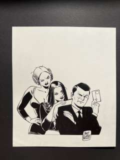 Minck Oosterveer - 1 Original drawing - Nicky Saxx, Olga Lawina and Agent 327 Illustration for 40th Anniversary about Lodewijk´s character - 2006 | Catawiki