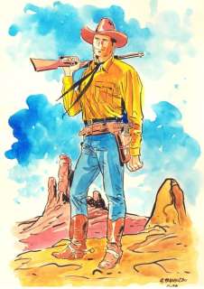 Caracuzzo, Giancarlo - 1 Original colour drawing - Tex - omaggio - 2024 | Catawiki