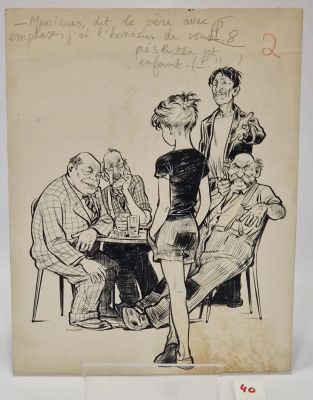 Lot 40 - Joubert, Pierre : Dessin original à l’encre de chine ( 25 x 32,5 cm )… | misc / divers